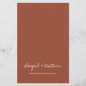 Papier Budget Boho Terra Cotta Simple Faire-part de maria (Dos)