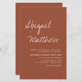 Papier Budget Boho Terra Cotta Simple Faire-part de maria (Devant / Derrière)