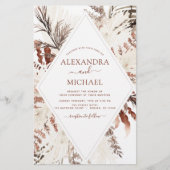 Papier Budget Boho Terracotta Pampas Grass Beige Mariage (Devant)