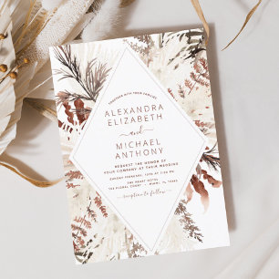 Papier Budget Boho Terracotta Pampas Grass Beige Mariage