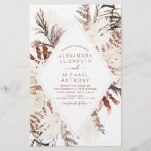 Papier Budget Boho Terracotta Pampas Grass Beige Mariage (Devant)