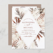 Papier Budget Boho Terracotta Photo Pampas Grass Mariage (Devant / Derrière)