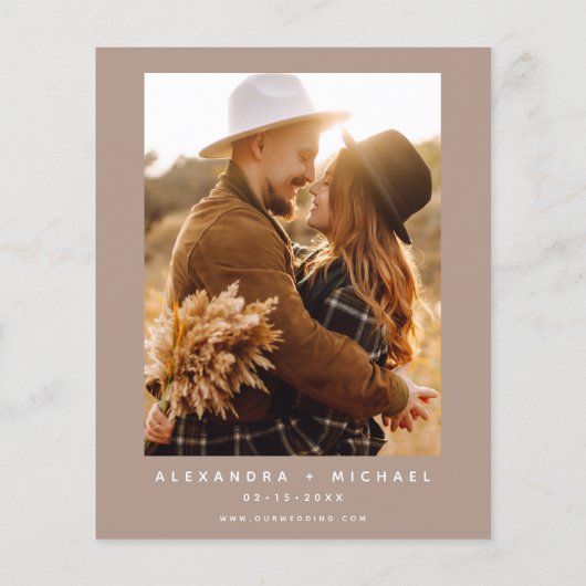 Papier Budget Boho Terracotta Photo Pampas Grass Mariage (Dos)