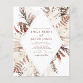 Papier Budget Boho Terracotta Photo Pampas Grass Mariage (Devant)