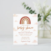 Papier Budget Boho Terracotta Rainbow Clouds Baby shower (Debout devant)