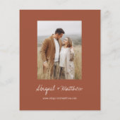 Papier Budget Boho Terracotta Simple Faire-part de mariag (Dos)