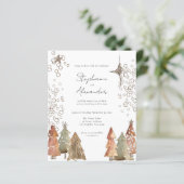 Papier Budget Boho Trees étoiles QR Code Mariage de Noël (Debout devant)