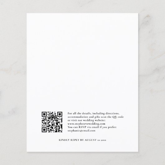 Papier Budget Boho Trees étoiles QR Code Mariage de Noël (Dos)