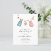 Papier BUDGET BOHO Vêtements de bébé Genre Révéler Douche (Debout devant)