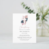 Papier Budget Boho Watercolor Floral Christening Invitati (Debout devant)