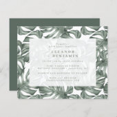 Papier Budget Boho Watercolor Monstera Wedding Invitation (Devant / Derrière)