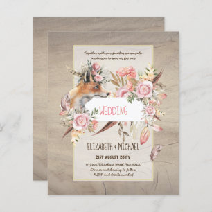 Papier BUDGET Boho Woodland FOX Floral Mariage Moderne