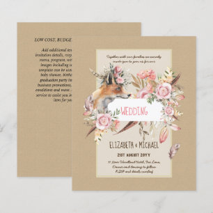 Papier BUDGET Boho Woodland FOX Floral Mariage Moderne