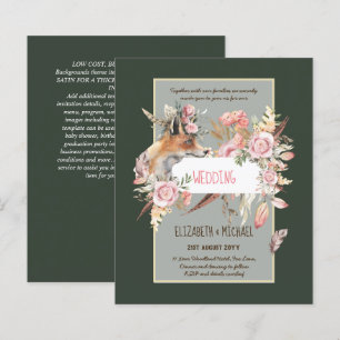 Papier BUDGET Boho Woodland FOX Floral Mariage Moderne