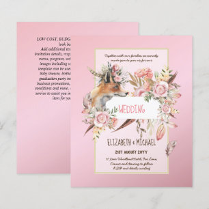 Papier BUDGET Boho Woodland FOX Floral Mariage Moderne