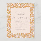 Papier Budget Boho Yellow Floral Baby shower Invitation (Devant)