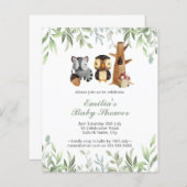 Papier Budget Bois Animaux Baby shower de verdure (Devant / Derrière)