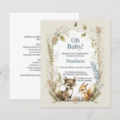 Papier Budget Bois Animaux Garçon Baby shower Invitation (Devant / Derrière)