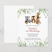 Papier Budget Bois Animaux Végétation 1er anniversaire (Devant / Derrière)