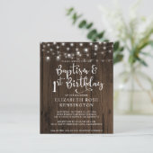 Papier BUDGET Bois Chaîne Lumières Baptême 1er anniversai (Debout devant)