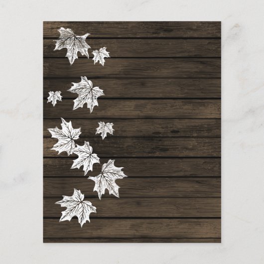 Papier Budget Bois de grange Mariage de automne rustique (Dos)