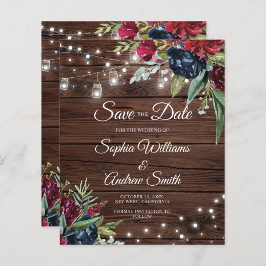 Papier BUDGET Bois Rustique Lumière Florale Économisez La (Devant / Derrière)