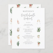 Papier budget boissons aquarelle week-end bachelorette (Devant / Derrière)