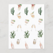 Papier budget boissons aquarelle week-end bachelorette (Dos)