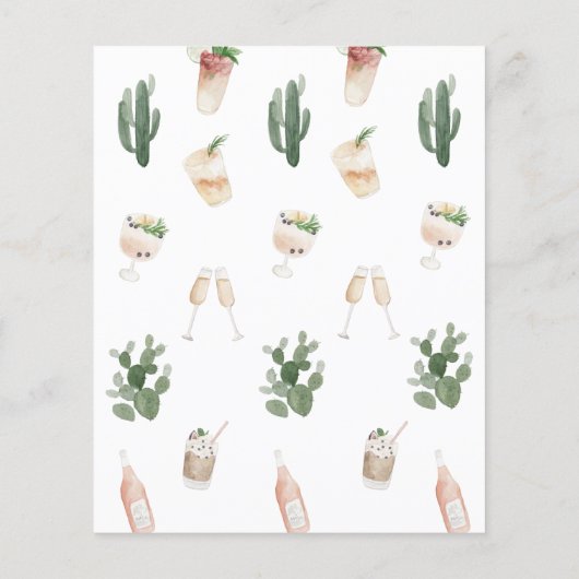 Papier budget boissons aquarelle week-end bachelorette (Dos)