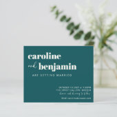 Papier Budget Bold Emerald Chic Mariage moderne Invitatio (Debout devant)