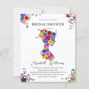Papier BUDGET Bold Floral Woman Silhoutte Fête des mariée