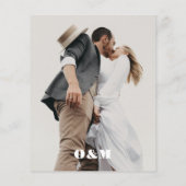 Papier BUDGET Bold Monogramme Décontracté Mariage photo (Dos)