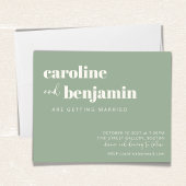 Papier Budget Bold Sage Green Chic Modern Wedding Invitat