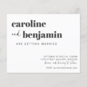 Papier Budget Bold White Chic Faire-part de mariage moder (Devant)