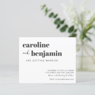 Papier Budget Bold White Chic Faire-part de mariage moder