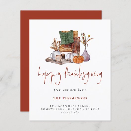 Papier Budget Bon thanksgiving rustique de New Home (Devant / Derrière)