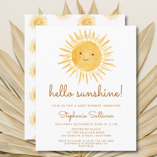 Papier Budget Bonjour Sunshine Boho Baby shower Invitatio