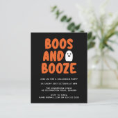Papier Budget Boos & Booze mignon Ghost Halloween Invitat (Debout devant)