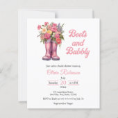 Papier Budget Boots & Bubbly Western Fête des mariées Inv (Devant)