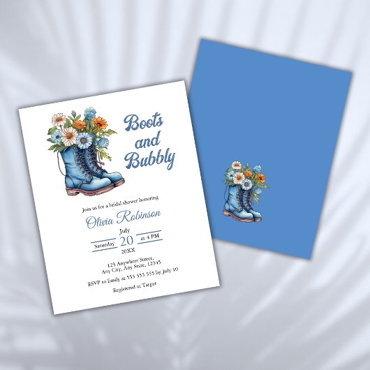 Papier Budget Boots & Bubbly Western Fête des mariées Inv