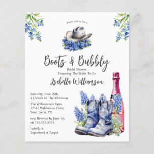 Papier Budget Boots et Bubbly Réception de Mariage en Boi