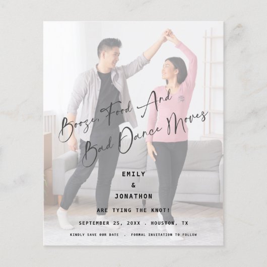 Papier Budget Booze Nourriture Mauvaise Danse Photo Enreg (Devant)