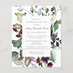 Papier Budget Botanical Celebration of Life Invitation