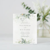 Papier Budget Botanical Gold Green Enregistrer La Date (Debout devant)