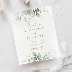 Papier Budget Botanical Gold Green Enregistrer La Date