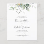 Papier Budget Botanical Gold Green Enregistrer La Date (Devant)