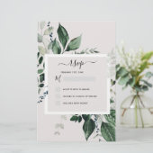 Papier Budget Botanical Green Invitation RSVP (Debout devant)