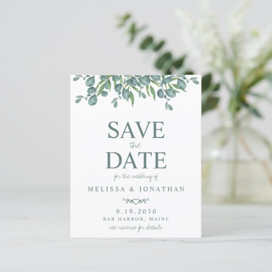 Papier Budget Botanical Greenery QR Code Enregistrer la d (Debout devant)
