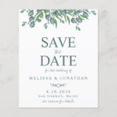 Papier Budget Botanical Greenery QR Code Enregistrer la d (Devant)