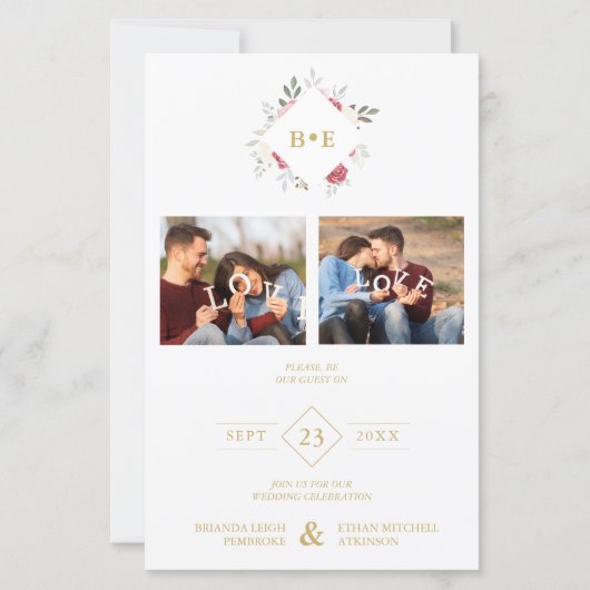 Papier Budget Botanical Initials Floral Anagram 2 Photos (Devant)